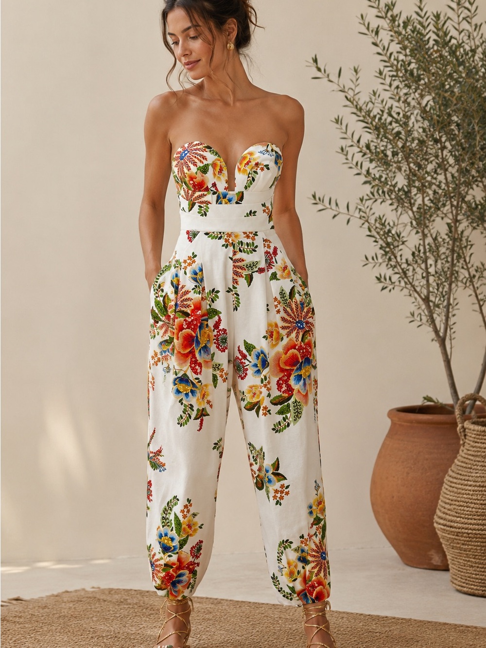 Farm Rio Floral Jumpsuit – XS – NWOT